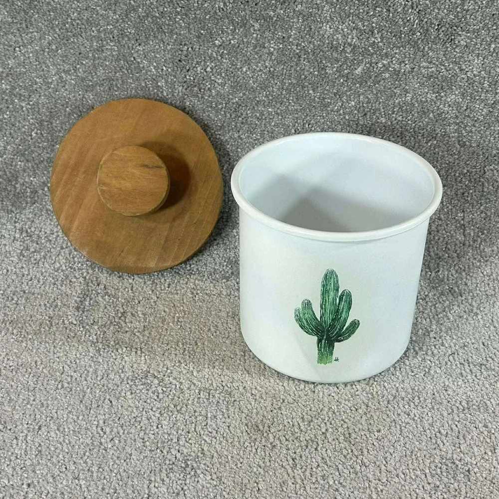 Canister‎ White Cactus Wood Lid Cria & Cacti Collection Kitchen Hobby Lobby